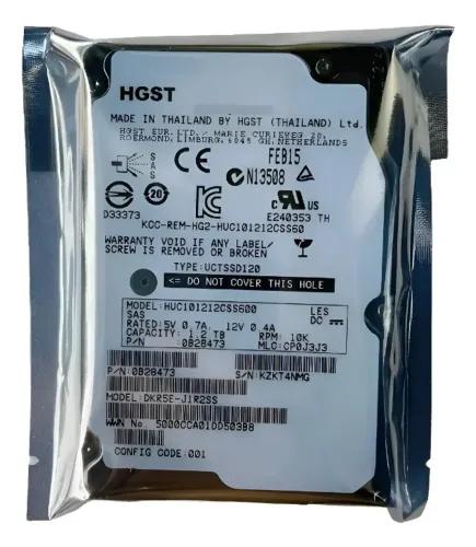 Hd SAS Hgst Hitachi 1.2tb 10k  2,5 0b28473 Huc101212css600  Para uso em servidor e storage