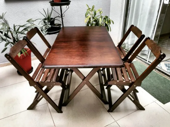 Conjtos de Mesa Dobrável Fabricação Própria 