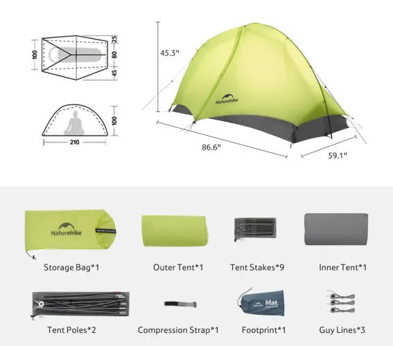 Barraca Naturehike Star trail EXT 1 (Nylon 10D) Nova com garantia 