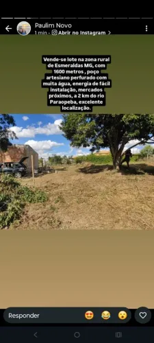 Vende-se lote em Esmeraldas-MG