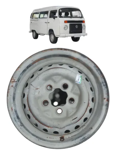 Roda Ferro Aro 14 5 Furos Kombi Branco