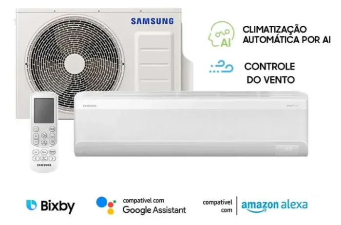 Ar-condicionado Split Samsung Inverter WindFree AI 24.000 BTUs Frio AR60F24D1AWNAZ