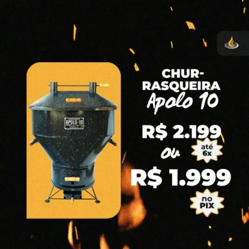 Churrasqueira a Bafo - Apolo 10 - Carvão ou Gás