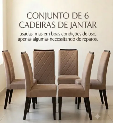 Vendo 6 cadeiras de jantar usada.
