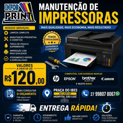 Manutenção de Impressoras Tanque de Tinta