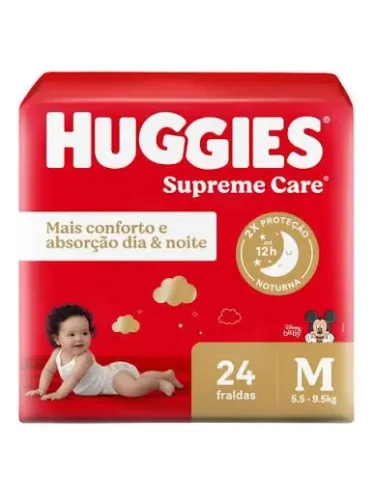 FRALDA HUGGIES - SUPREME CARE - TAMANHO M - 24 TIRAS