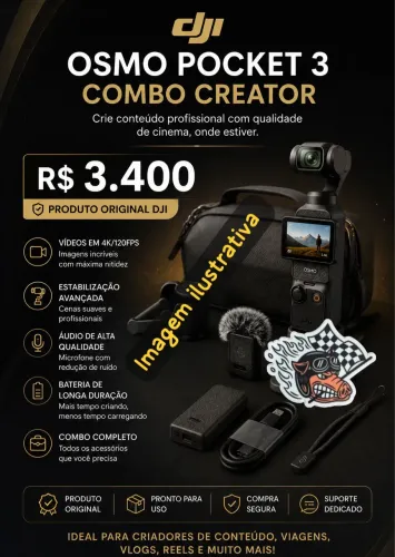 Câmera DJI Osmo Pocket 3 Combo Creator