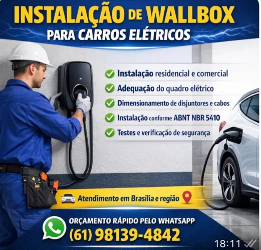 INSTALAÇÃO DE WALL BOX PARA BYD, BMW, GWM, VOLVO E DEMAIS.