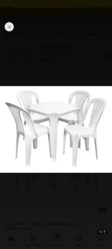 Conjunto de mesa e cadeiras