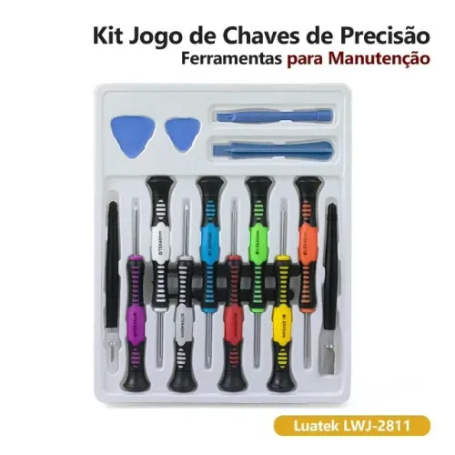 KIT JOGO DE CHAVES DE PRECISÃO E FERRAMENTAS PROFISSIONAL PARA MANUTENÇÃO COM 16 PEÇAS