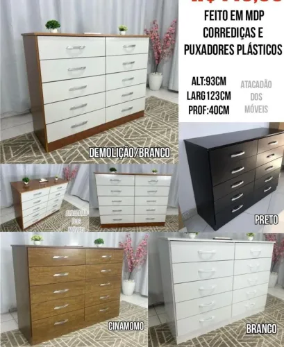 CÔMODA COM 10 GAVETAS MACAÉ - DIRETO DE FABRICA 