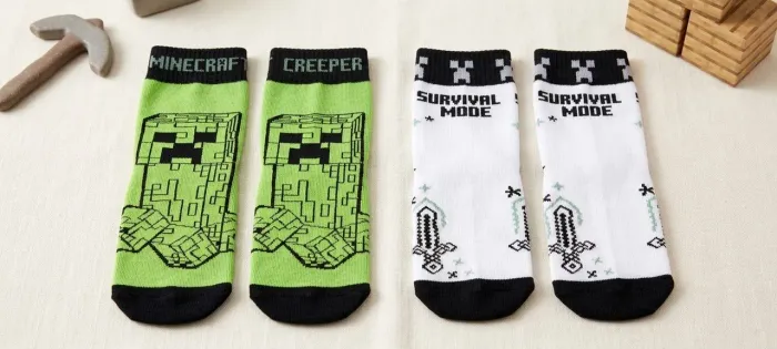 Meias do Minecraft tamanho 31 ao 34