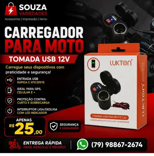 Carregador de Celular para Moto