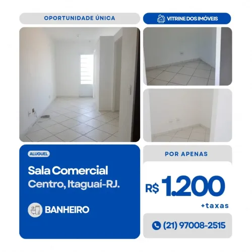 #ALUGO Sala Comercial no Centro de Itaguaí-RJ.