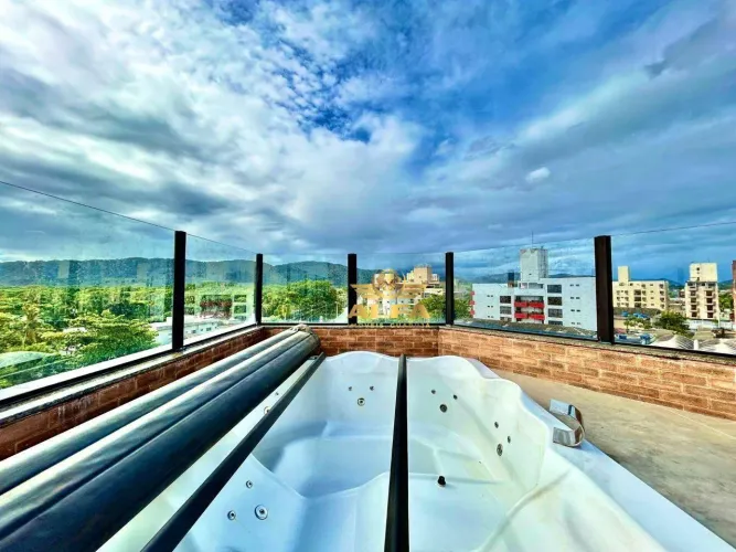 Cobertura Vista para o Mar com Jacuzzi na Enseada Alfa Imóveis Guarujá