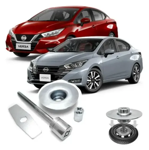 Kit Trava Antifurto Estepe Nissan Versa_Aceito Cartão