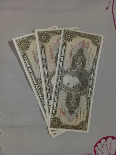 Três notas de 5 Cruzeiros Para Colecionadores