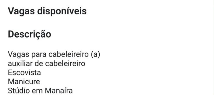 Vagas disponíveis