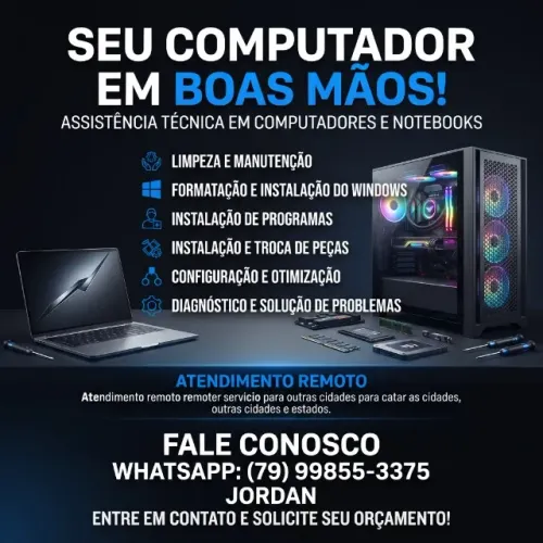 FORMATAÇÃO DE COMPUTADORES E NOTEBOOKS