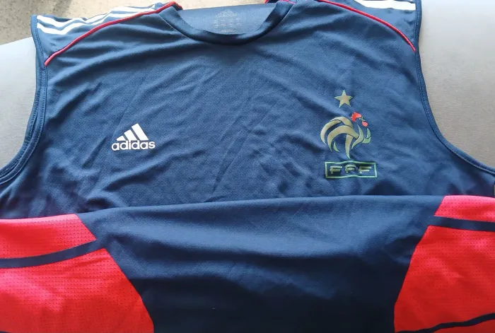 Camisa Adidas Treino França - FFF - Eurocopa 2008 Austria Suiça Tam L Azul