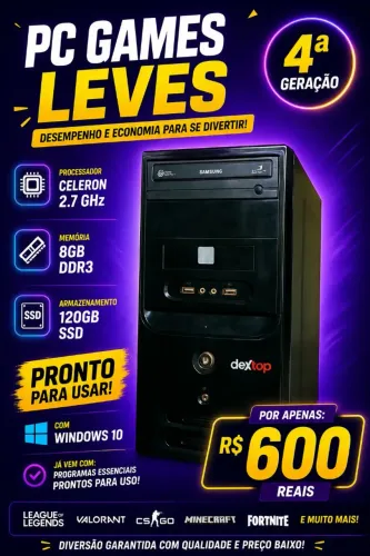 Computador Intel Cel 4° ger ótimo para estudos, jogos leves oferta!!!
