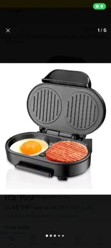 Grill elétrica hambúrguer Omelete 