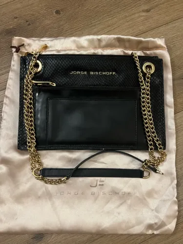 Bolsa/Carteira Jorge Bischoff Couro Legítimo - Sofisticada e Praticamente Nova!