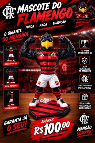 MASCOTE DO FLAMENGO EM IMPRESSÃO 3D