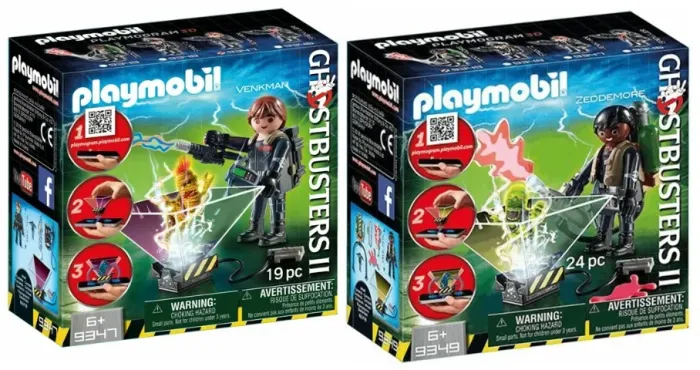 02 kits Playmobil Ghostbusters II Caça-fantamas 2 - Peter Venkmann e Winston Zeddemore