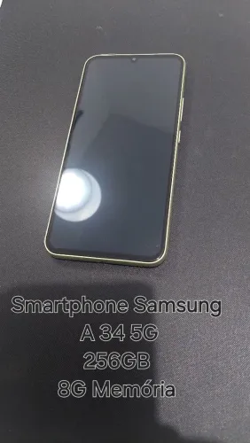Smartphone Samsung A34 5G com 256GB de armazenamento e 8GB de memória RAM