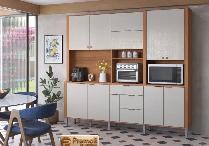 KIT COZINHA LUKALIAM 10 PORTAS 4 GAVETAS