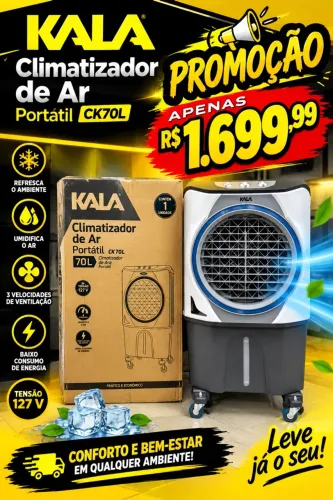 CLIMATIZADOR KALA 70 LITROS 127v NOTA FISCAL E GARANTIA ?