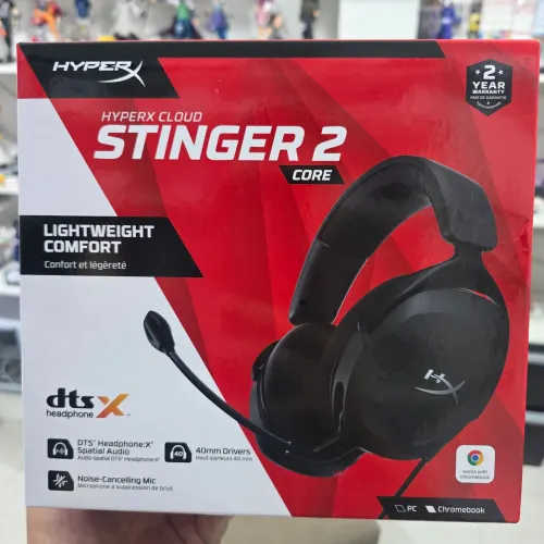 Headset Gamer HyperX Cloud Stinger 2 Core, Drivers 40mm, Preto- Pc Gamer PS5 PlayStation 5