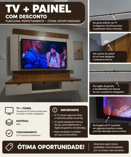 TV + Painel MDF - Ótima oportunidade!