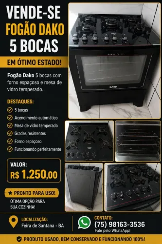 Fogao 5 bocas