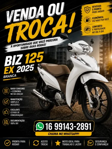 Honda biz ex 2025 - aceito trocas maior valor