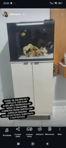 Vende aquário 92 l