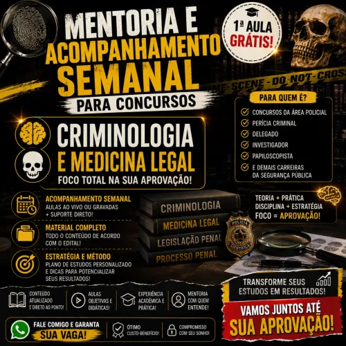 AULA DE CRIMINOLOGIA, MEDICINA LEGAL E DIREITO PENAL PARA CONCURSOS