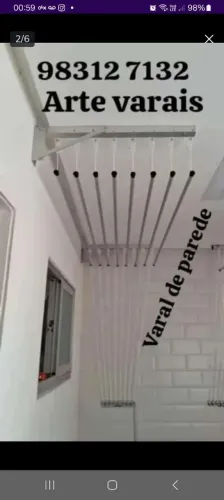 VARAL VARETA EM ALUMÍNIO TETO