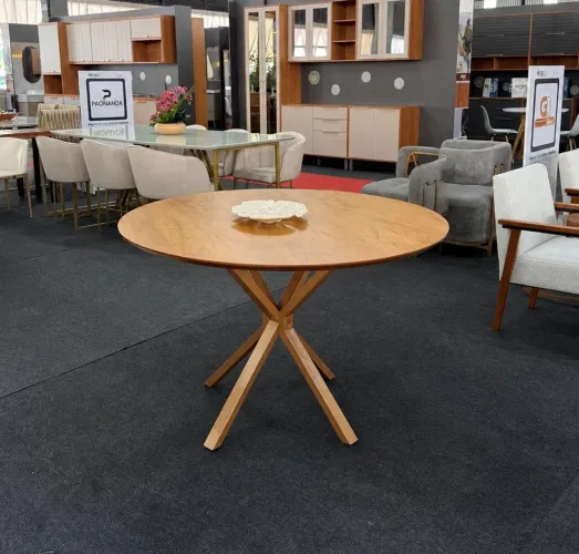 Mesa de Jantar Redonda Tampo Laminado 120cm (Nova Direto da Fábrica)
