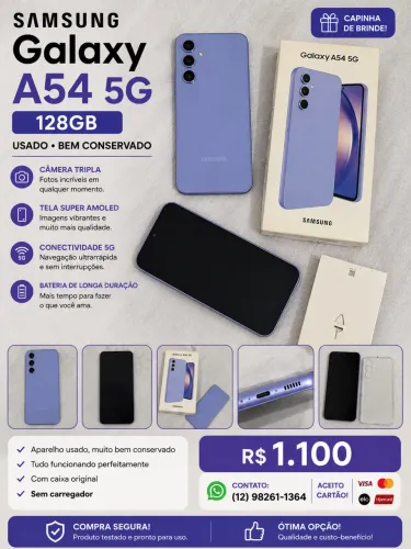 Samsung Galaxy A54 5G 128GB - Muito Bem Conservado | Caixa Original | R$ 1.100