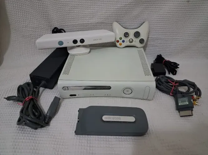 xbox 360 arcade branco com kinect des bloqueado LT