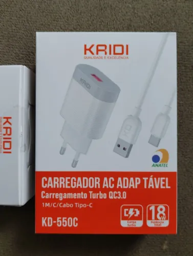 Carregador rápido turbo kaidi KD 550c QC 3.0 com cabo tipo c