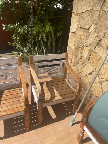 Cadeiras poltrona madeira jardin 