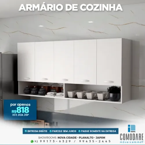 Armário de Cozinha 5 Portas 1,67m - R$ 818