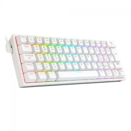 Teclado Gamer Redragon Fizz RGB k617 branco