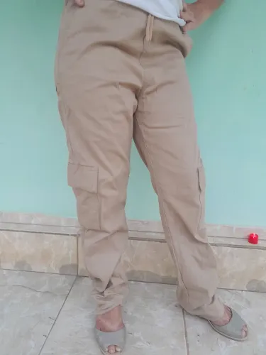 Calça Cargo Bege Masculina e feminina Tamanho M