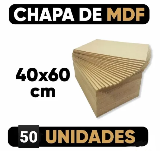Kit 50 Placas 40x60 cm Chapas MDF 3mm Decoração Artesanato - 60x40