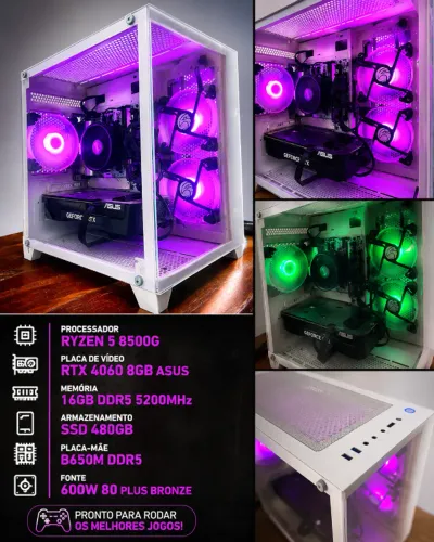 PC Gamer Ryzen 5 8500G + RTX 4060 ASUS | 16 GB DDR5 | AM5