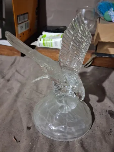 Antigo enfeite de águia cristal francês Darques 